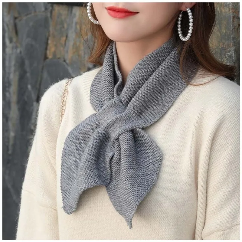 Top Trends: Women Casual Cross Fishtail Scarf Straps Shawl Ladies Autumn Winter Scarf Soft Neck Scarf Girls Knitted Sweater Bowtie Shoppable Styles