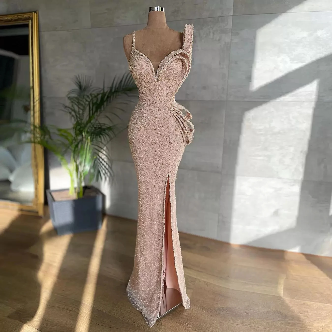 Top Trends: Glitter Elegant Evening Gowns Mermaid Luxury Long High Slit Sequin Women Party Prom Dresses Custom Made Plus Size فساتين الحفلات Shoppable Styles