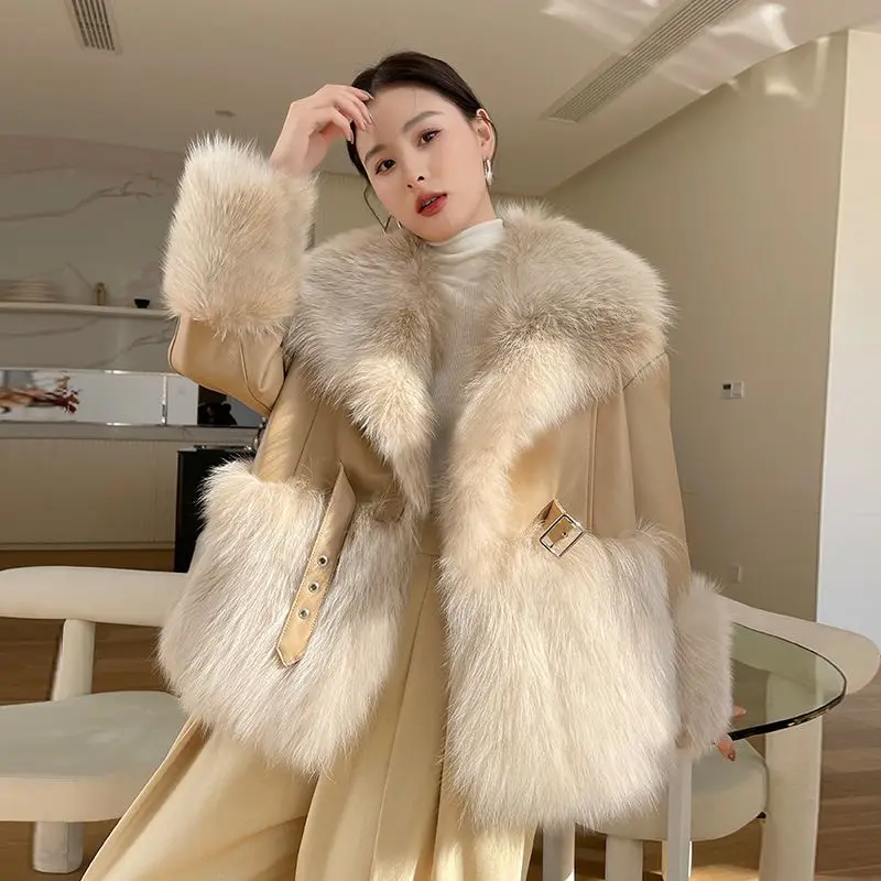 Top Trends: Mid Length Faux Fur Coat For Women, Loose Mid Length Coat, Temperament Fashion Outwear, Casual Warm Outwear, Big Collar, 2024 Shoppable Styles