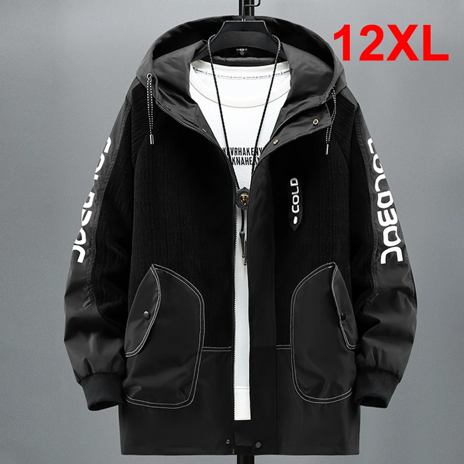 Top Trends: Cargo Jacket Men 12XL 11XL Plus Size Windbreak Jacket Spring Autumn Patchwork Jackets Coats Male Outerwear Big Size 10XL Shoppable Styles