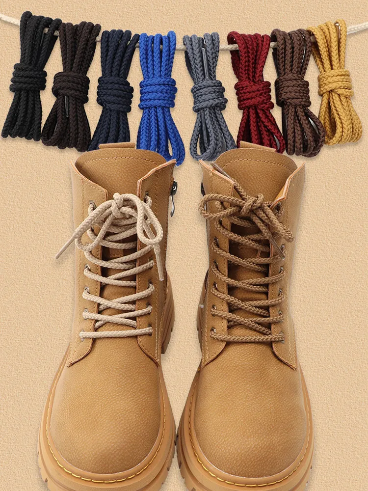 Top Trends: Martin Round Laces For Sneakers Boots Shoelaces Solid Classic Casual Sports Outdoor Hiking Mountaineering Shoelace Lace 14Colors Shoppable Styles