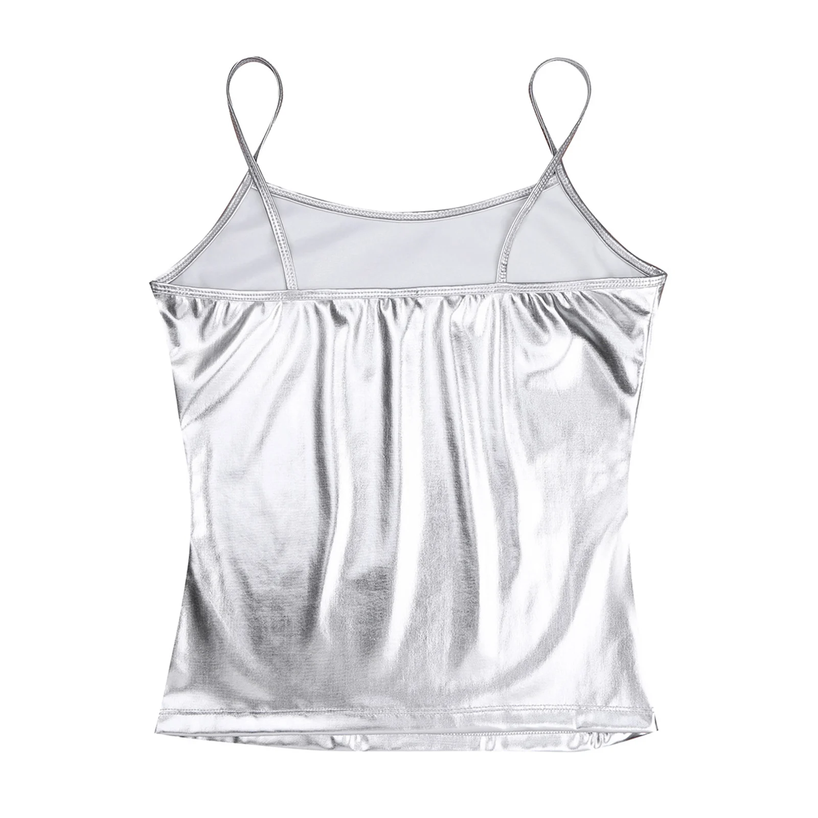 Top Trends: Mens Shiny Patent Leather Spaghetti Straps Sleeveless Vest Top Metallic Yoga Jazz Dance Hip Hop Costume Performance Camisole Shoppable Styles - Image 3