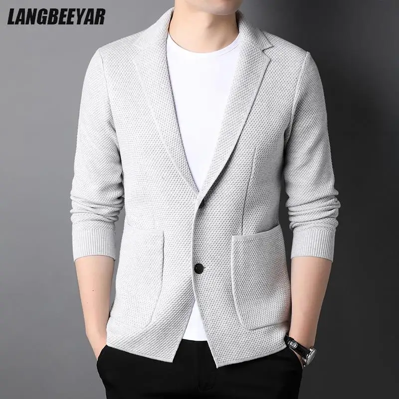 Top Trends: Top Grade Wool 5% New Brand Fashion Knit Korean Style Cardigan Men Slim Fit Sweater Casual Solid Coats Jacket Mens Clothes 2023 Shoppable Styles