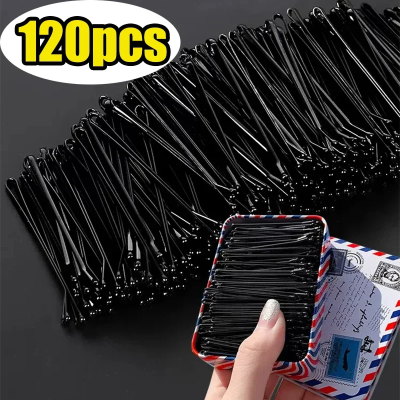 Top Trends: 120Pcs Black Small Clip Hair Clip Hairpin Korean Simple Black Wire Hair Pins Invisible Hairpin Disposable Hair Clips For Bride Shoppable Styles