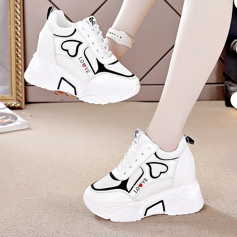 Top Trends: High Quality Women Platform Sneakers 2023 New Chunky Woman Casual Dad Shoes Basket Female Fashion Sport Mesh Lace Up Shoes Shoppable Styles