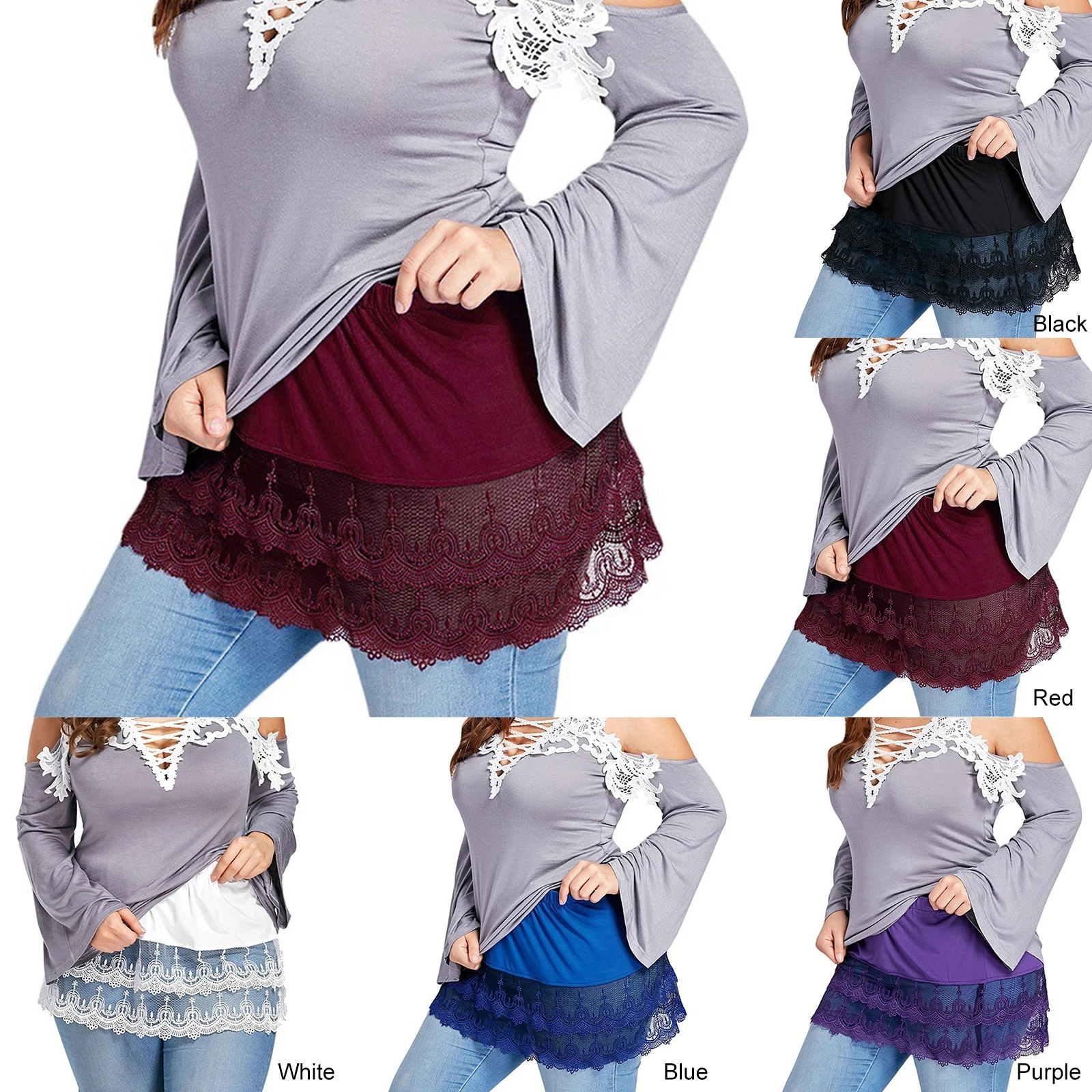 Top Trends: Mini Skirt Shirt Extenders Lace Hollow Stitching Short Skirt Extenders For Women 2024 New Ladies Underskirt Shirt Extender Shoppable Styles