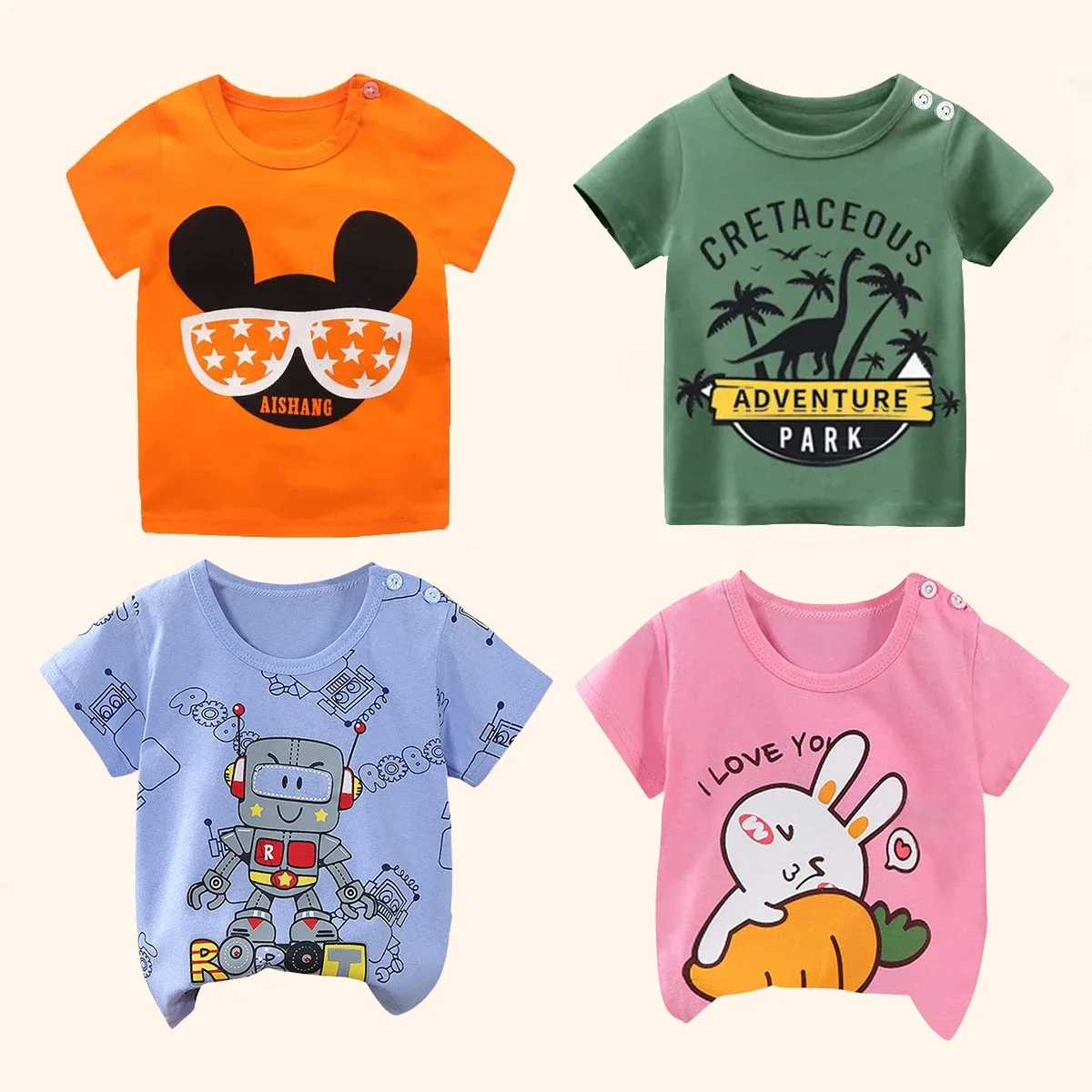 Top Trends: Children's Clothing T-Shirt Kids Clothes Boys Girls Summer Cartoon Tops Short Sleeve Clothes 100% Cotton Baby Clothing Shoppable Styles