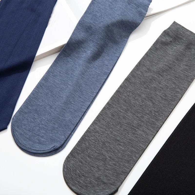 Top Trends: 10pairs Bamboo Fiber Men Socks Summer Spring Sports Socks Sweat Absorption Deodorant Thin Stripe Breathable Silk Long Sock Shoppable Styles - Image 6