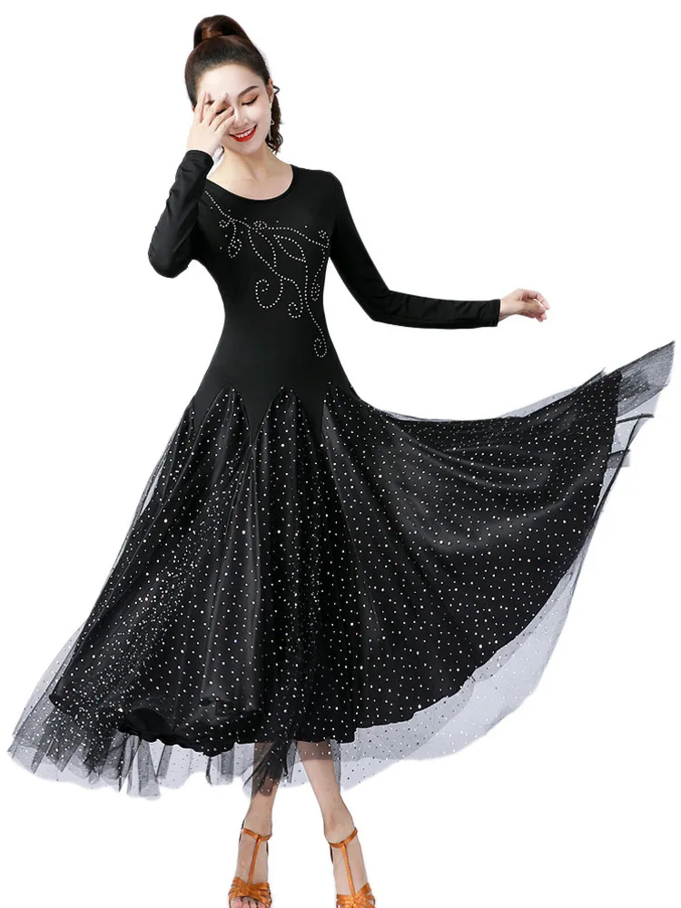 Top Trends: High Quality Ballroom Dance Dress Women Performance Wear Dresses Modern Standard Tango Waltz Dress Short Sleeves Shoppable Styles