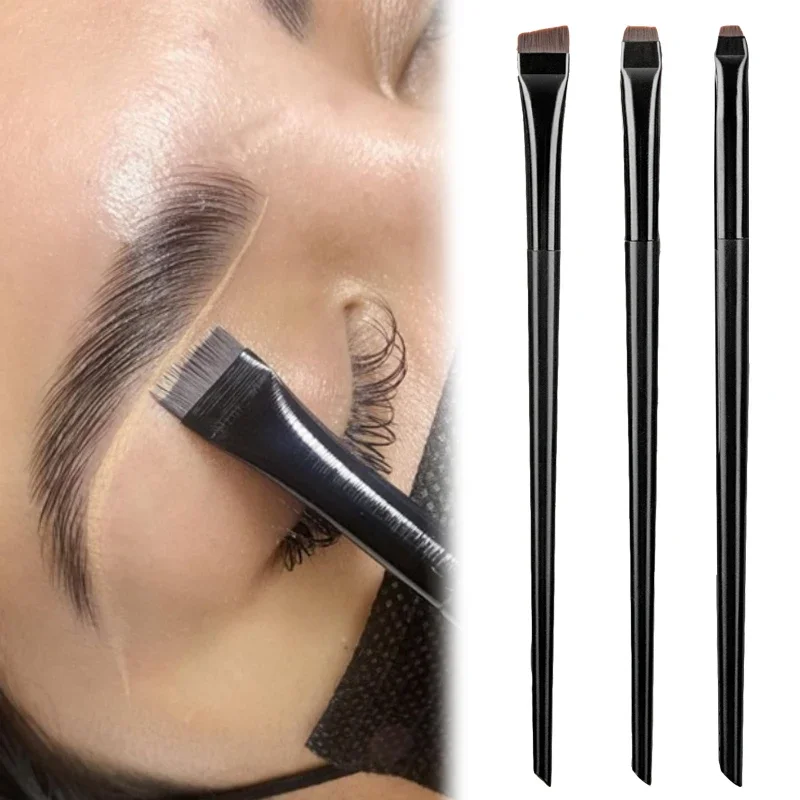 Top Trends: Ultra-Thin Blade Eyebrow Eyeliner Brush Bevel Brow Contour Makeup Brushes Eyelids Lying Silkworm Brush Professional Makeup Tools Shoppable Styles