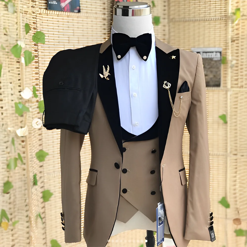 Top Trends: 2024 Wedding Men&#039;s 3-piece Suit Set (Jacket Pants Vest) Groom Tuxedo Formal Blazer Elegant Suit For Men Shoppable Styles