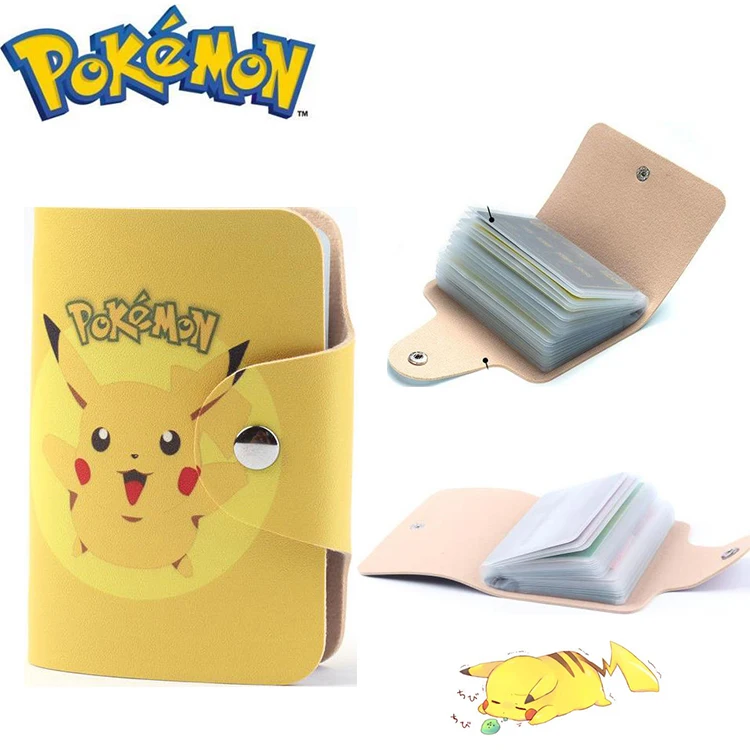 Top Trends: Pokemon Pikachu Credit Card Bags Cartoon Anime Leather Driver&#039;s License Document Clip 20 Card Slots ID Card Holders For Boys Shoppable Styles