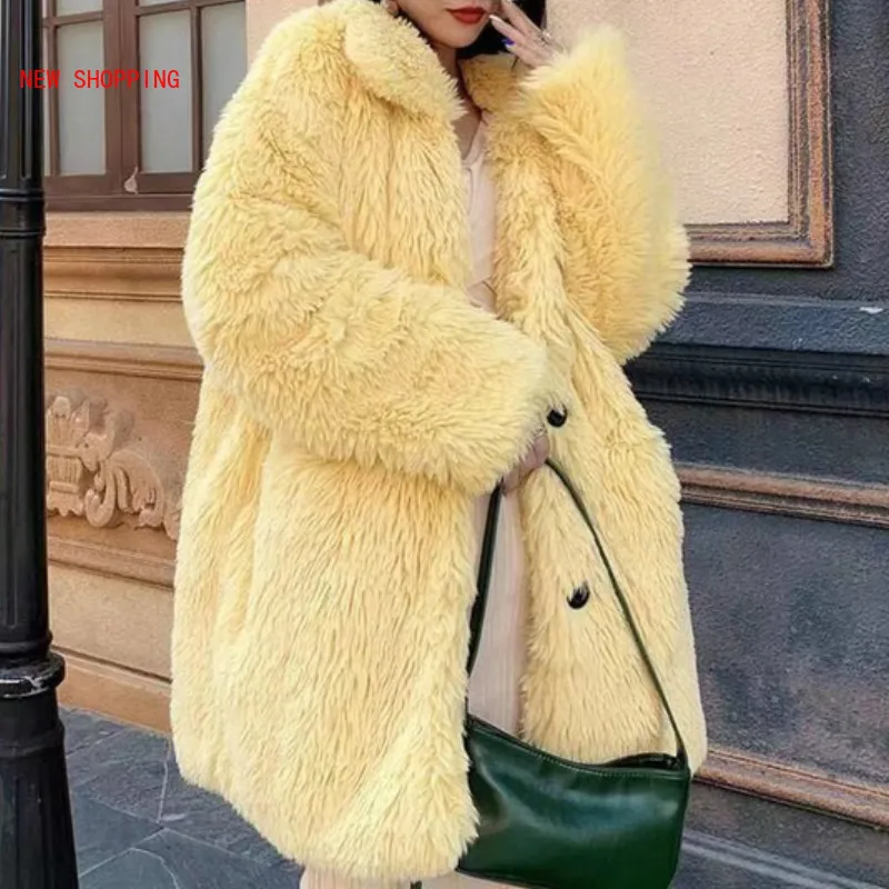 Top Trends: Women Teddy Coat Faux Fur Coat Women Casual Furry Thick Warm Long Faux Mink Fur Jacket Loose Winter Coats Manteau Femme Hiver Shoppable Styles