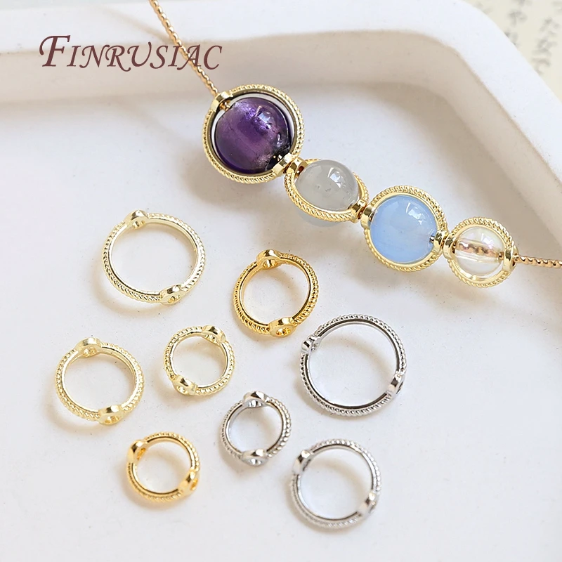 Top Trends: 9 / 11 / 13MM 18K Gold Plated Brass Connect Beads Frame Ring Through Hole Bead Circle For DIY Beading Jewelry Making Supplies Shoppable Styles