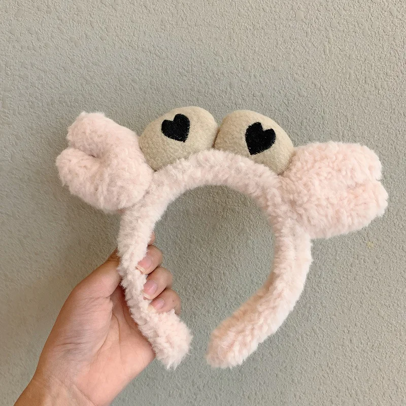 Top Trends: Woman Wash Face Makeup Mask Plush Elastic Hairpin Cartoon Crab Hair Band Headband Hair Accessories Cute Hair Circle Hair Rope Shoppable Styles - Image 4