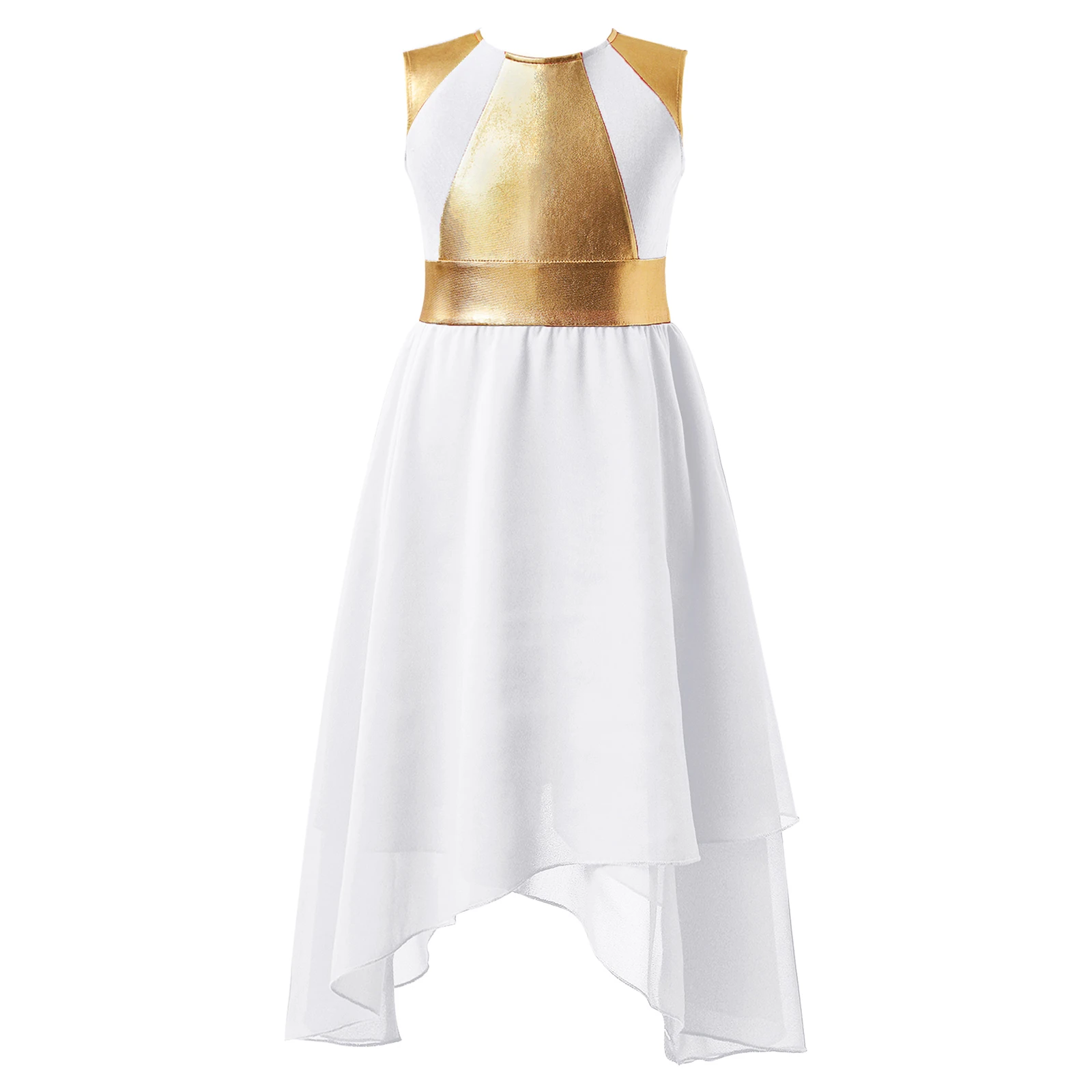 Top Trends: Kids Girls Sleeveless Praise Lyrical Dance Dress Worship Liturgical Celebration Costume Irregular Hem Ballet Tunic Dresses Shoppable Styles