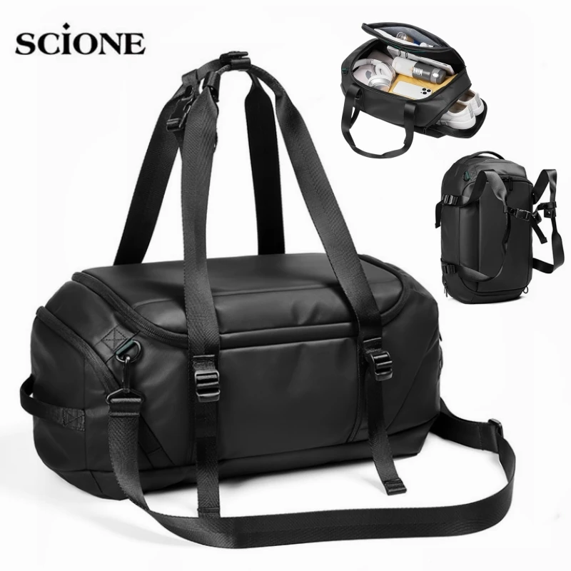 Top Trends: Multifunctional Gym Fitness Shoulder Bag Backpack Handbag Large Capacity Outdoor Travel Handbag Men Sports Training Waterproof Shoppable Styles