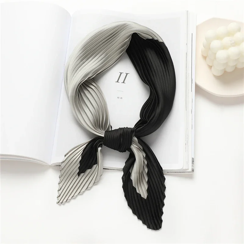 Top Trends: 2023 Brand Crinkle Scarf Women Silk Satin Square Neck Tie Hand Wirst Female Headscarves Bandana Shawl Leopard Hair Foulard Shoppable Styles