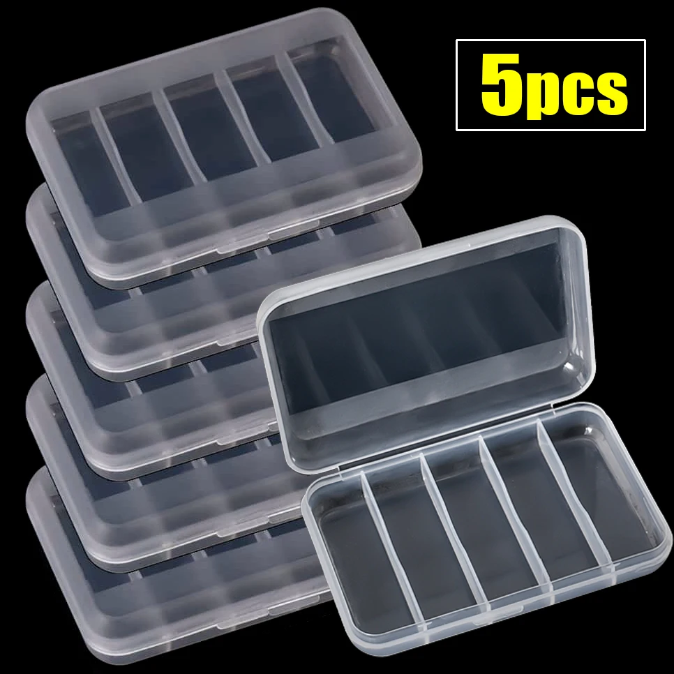 Top Trends: Transparent Storage Boxes 5 Palace Grid Containers With Lids Small Clear Plastic Box For Jewelry Home Accessories Packaging Shoppable Styles