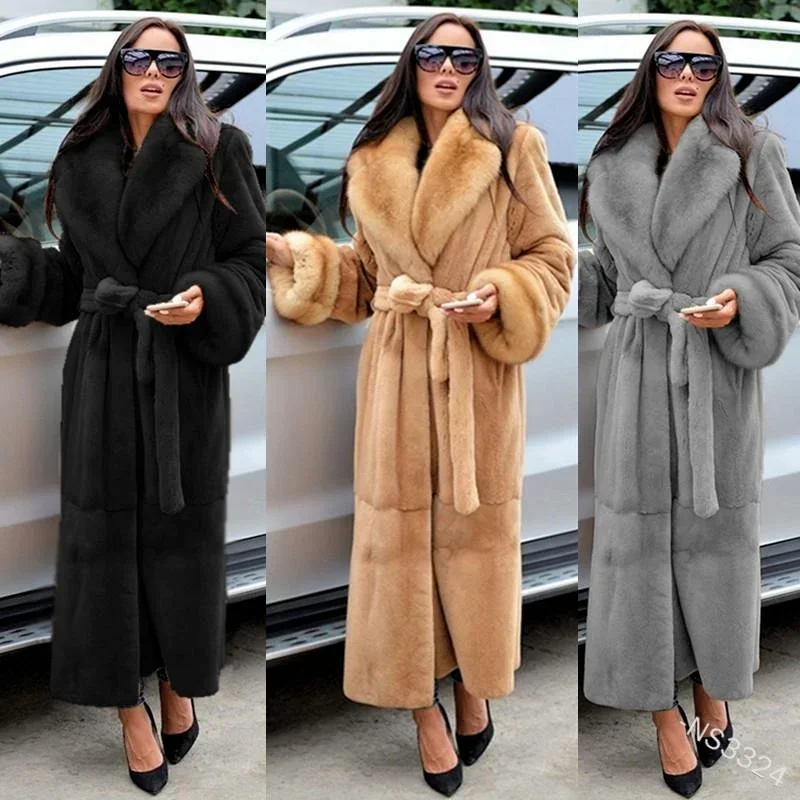 Top Trends: Winter Black Long Fashion Autumn And Winter Faux Fur Coat Female Long Plush Coat Big Fake Mink Faux Fur Warm Coat Jacket Women Shoppable Styles