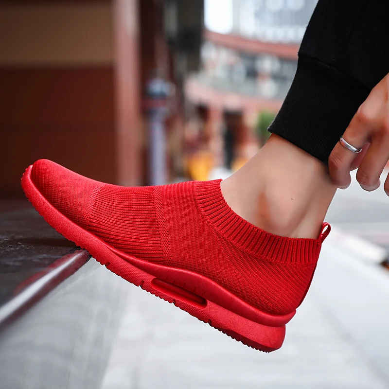 Top Trends: Men Shoes For Sneakers Summer Breathable Women's Light Flat Shoes Non-slip Male Casual Walking Sports Lazy Shoes Red Zapatillas Shoppable Styles