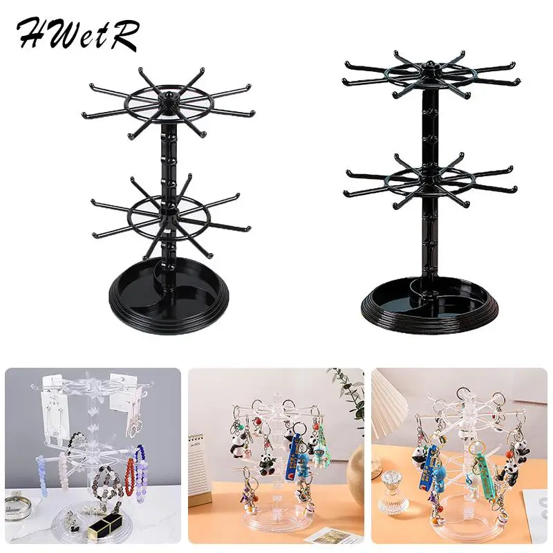 Top Trends: Rotatable Plastic Stand For Earrings Pendants Bracelets Jewelry Display Stud Earrings Holder Jewellery Rack Storage Small Shelf Shoppable Styles