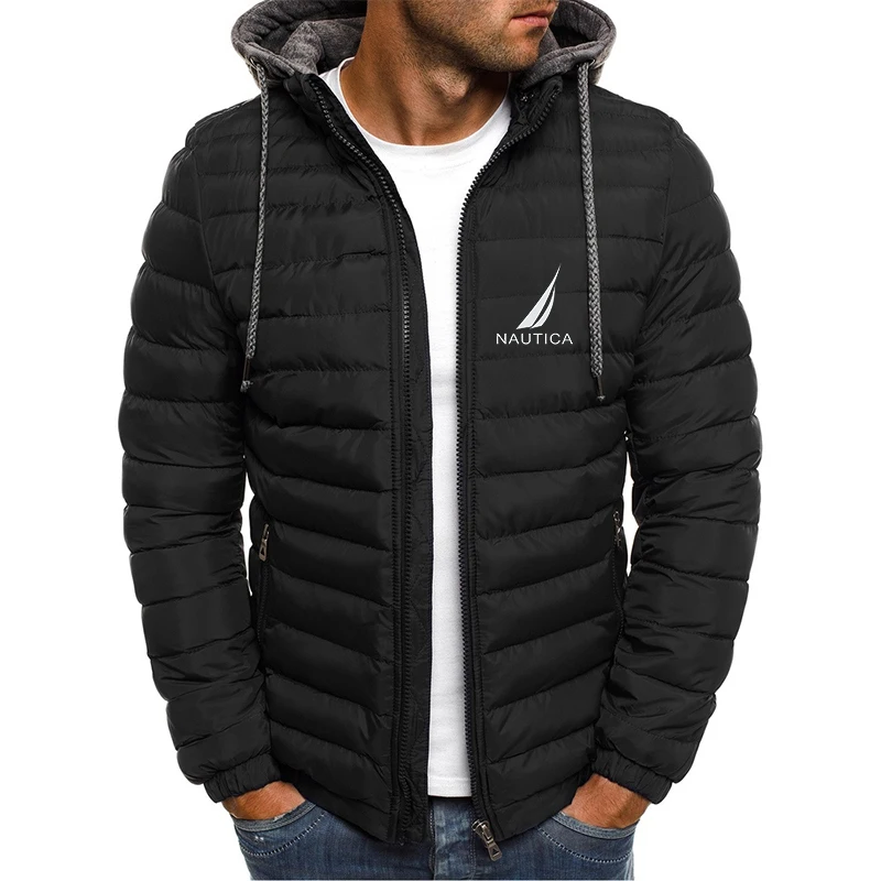 Top Trends: 23 Brand Down Jacket NAUTICA Men's Detachable Hood Tight Wool Sweater Drawstring Hood Winter Tight Warm Cotton Jacket Shoppable Styles