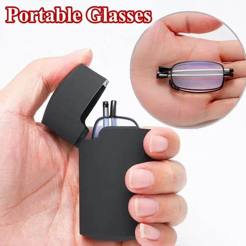 Top Trends: Folding Reading Glasses Portable Women Men Presbyopia Eyeglasses Computer Prescription Glasses Diopter + 1.0 To + 4.0 With Case Shoppable Styles