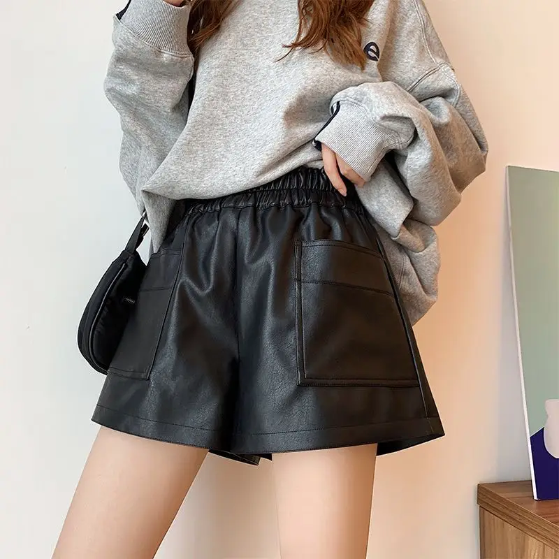 Top Trends: Spring Autumn New Black High Waist Loose Shorts Solid Color All-match A-line Wide Leg Pants Fashion Casual Women Clothing S-3XL Shoppable Styles