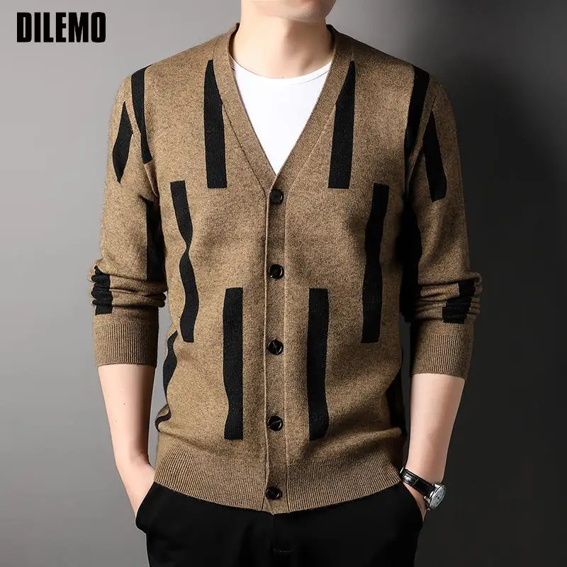 Top Trends: Top Grade 2023 New Brand Designer Fashion Knit Graphic Korean Cardigan For Men Sweater Casual Coats Plain Jacket Mens Clothing Shoppable Styles