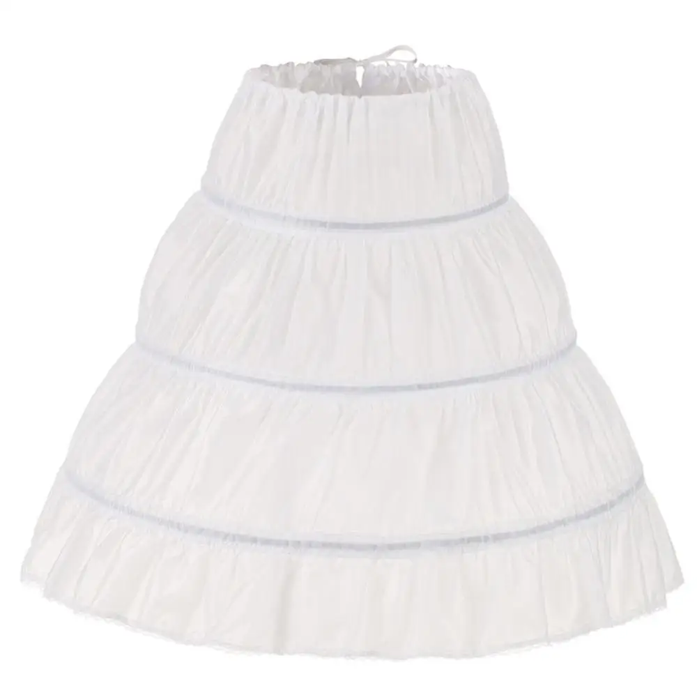 Top Trends: White Children Petticoat A-Line 3 Hoops One Layer Kids Crinoline Flower Girl Dress Underskirt Elastic Waist Shoppable Styles