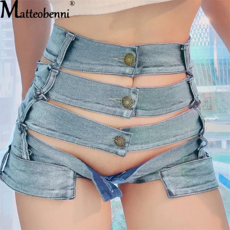 Top Trends: Women Sexy High Waist Beach Mini Short Jeans Booty Cut Bikini Denim Shorts Hot Vestidos Sexy Club Party Elastic Bottom Shorts Shoppable Styles