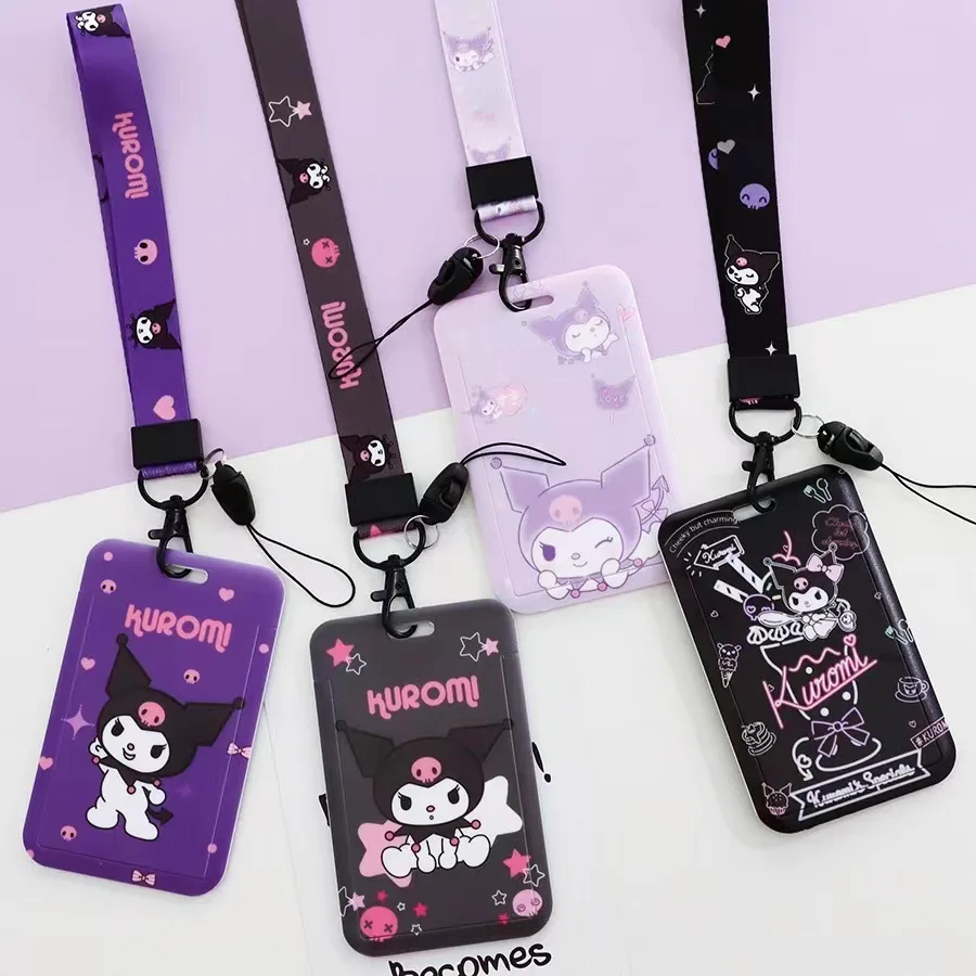 Top Trends: Original Sanrio Anime Hello Kitty Melody Kulomi PVC Card Holder Protective Case Student Campus Hanging Neck Bag Lanyard ID Cover Shoppable Styles