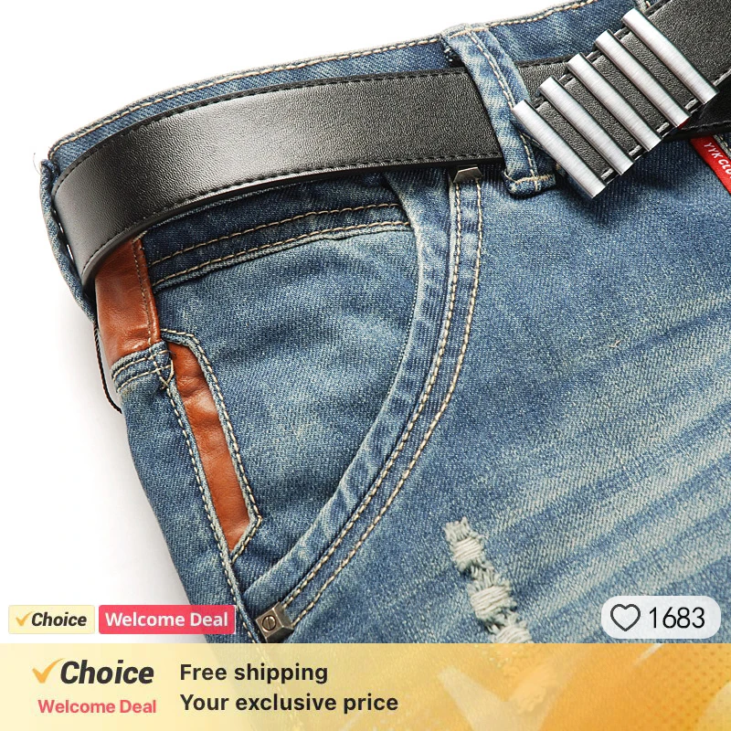 Top Trends: Ripped Plus Size Jeans For Men Fashion Jean Man High Street Retro Washed, Worn Men Trousers Casual Cargo Pants Slim Small Feet Shoppable Styles