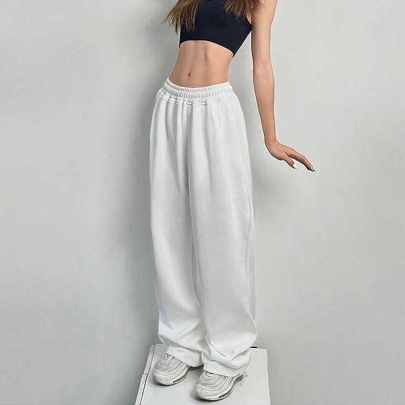 Top Trends: White Baggy Sweatpants Women Hippie Y2K Korean Style Jogger Sports Pants High Waist Harajuku Oversize Straight Wide Leg Trousers Shoppable Styles