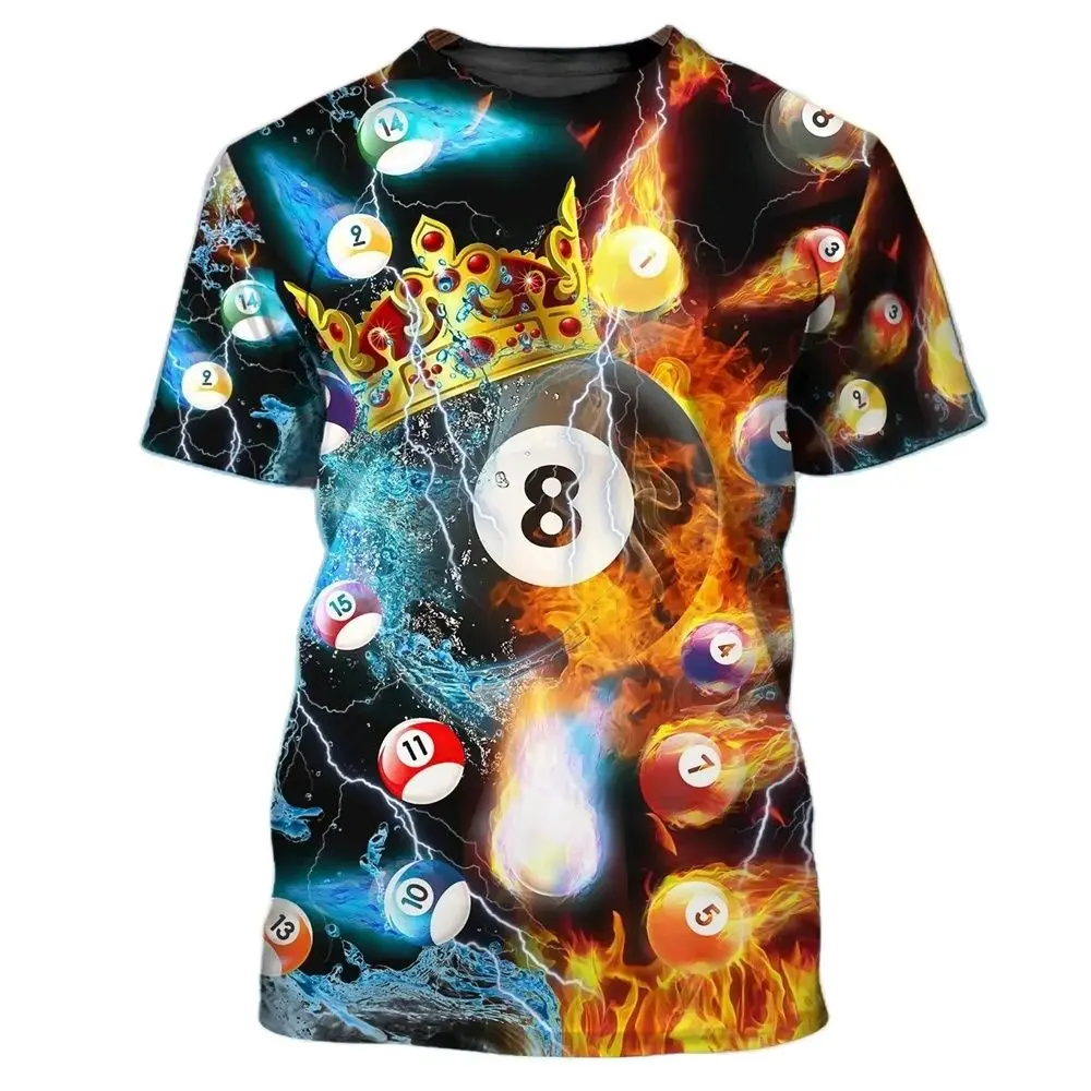 Top Trends: Funny Billiards Sports T-shirt Fashion 3D Print T Shirt For Men Leisure O-neck Oversized Short Sleeve Summer Hip Hop Streetwear Shoppable Styles