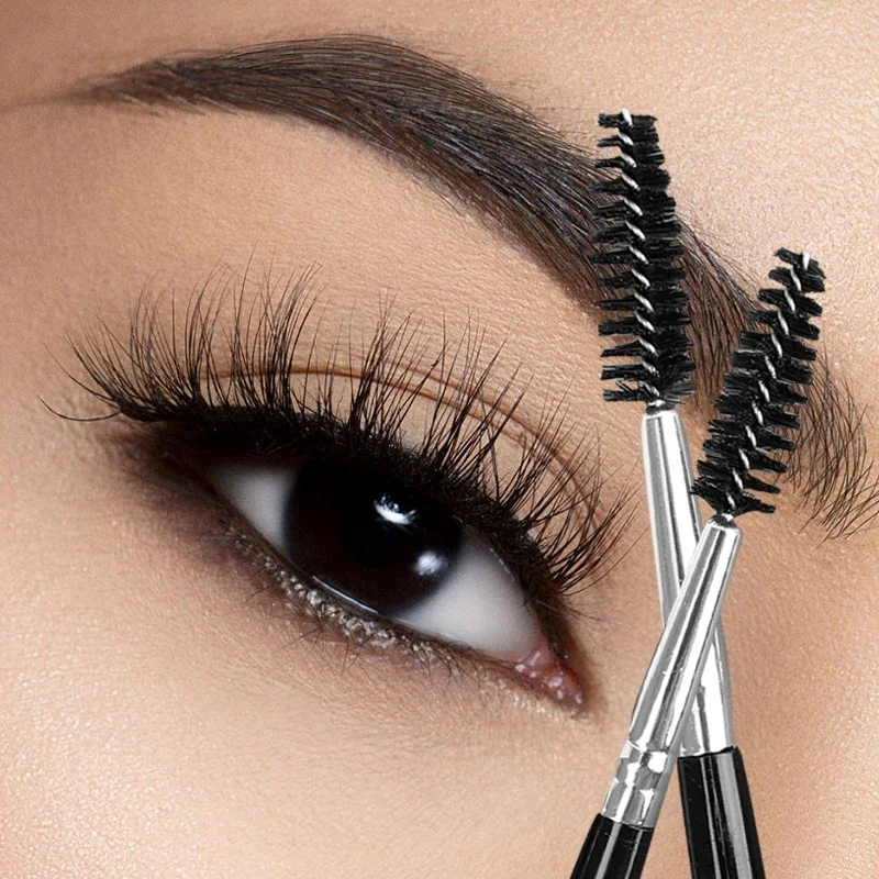 Top Trends: Eyebrow Eyelash Long Handle Makeup Brushes Cosmetic Mascara Eye Brow Cream Brush Long-Lasting Curling Eyelashes Extension Tools Shoppable Styles