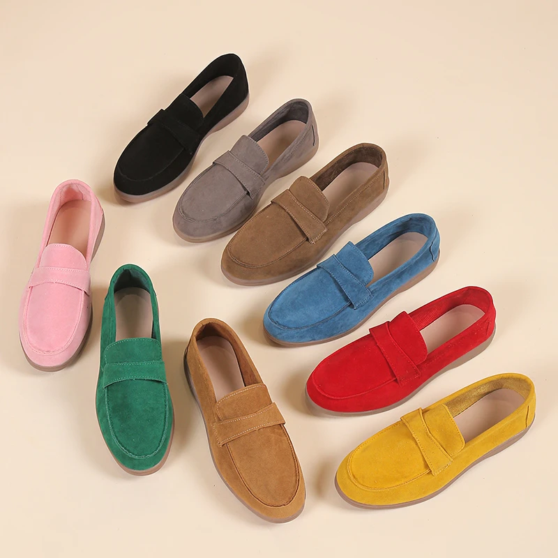 Top Trends: Classic Woman Moccasins Summer Fashion Colorful Slip-on Flat Shoes Ladies Brand Design Casual Artifical Suede Loafers Plus Size Shoppable Styles