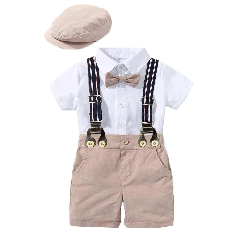 Top Trends: Newborn Boy Formal Clothes Set Infant Boy Gentleman Birthday Romper Outfit With Hat Long Sleeve Infant Jumpsuit Suit Formal Shoppable Styles