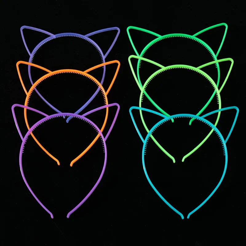 Top Trends: 1 / 3pcs Luminous Cat Ear Headband Fluorescent Hair Band Glow In The Dark For Kid Girls Birthday Wedding Party Decoration Supplies Shoppable Styles - Image 4