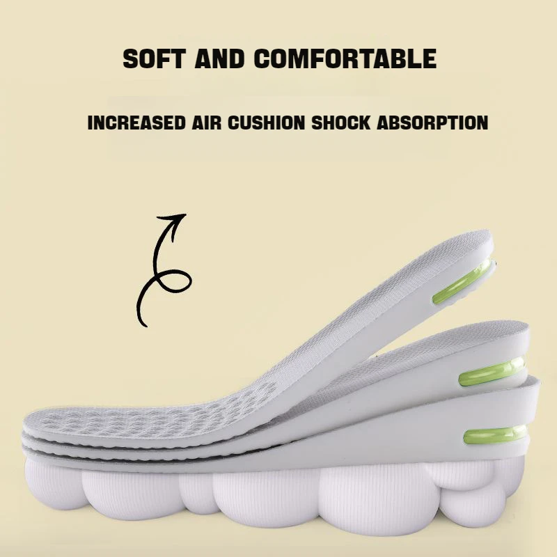 Top Trends: Elastic Shock Absorbing Height Increasing Sports Shoe Insoles Soft Breathable Orthotic Inserts For Men Women With Air Cushion Shoppable Styles - Image 5