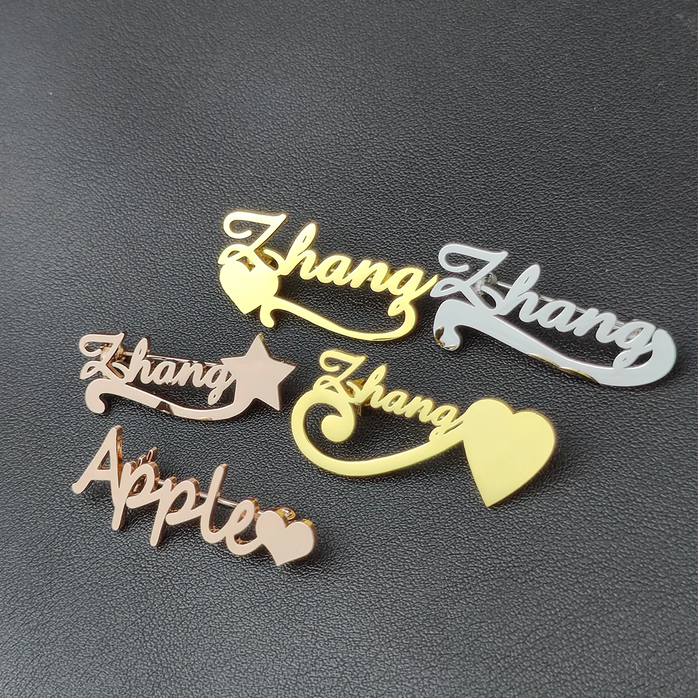 Top Trends: 2022 Personalized Custom Women Name Brooch Stainless Steel Nameplate Lapel Badges Fashion Temperament Jewelry Best Gifts Shoppable Styles