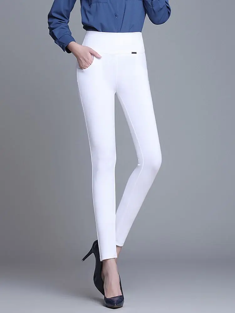 Top Trends: Fashion Skinny Pencil Pants Women High Waist Stretch Solid Slim Trousers Femme Casual Sport Warm Leggings 2023 OverSize S-6XL Shoppable Styles