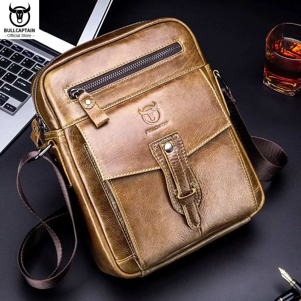 Top Trends: BULLCAPTAIN Retro Leather Messenger Bag Men's Casual Shoulder Bags Men's Flip Bag's Luxury Brand Fashion Business Bags' Shoppable Styles