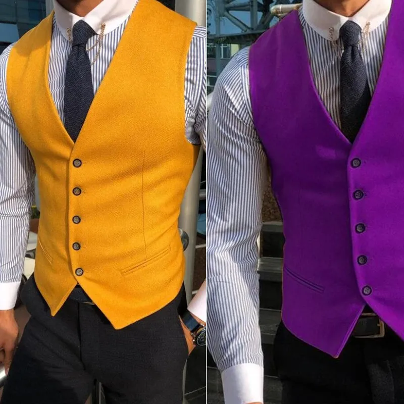 Top Trends: New Arrvial Men Vest Classic Cotton Blended Slim Fit Formal Suit Waistcoat Vest Men Busoness Shoppable Styles