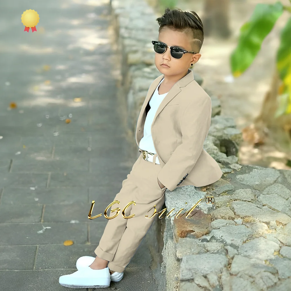 Top Trends: Children's Linen Casual Suit 2-piece Set (jacket And Trousers) Suitable For Boys Aged 2~16 Years Old Customized Suit Shoppable Styles