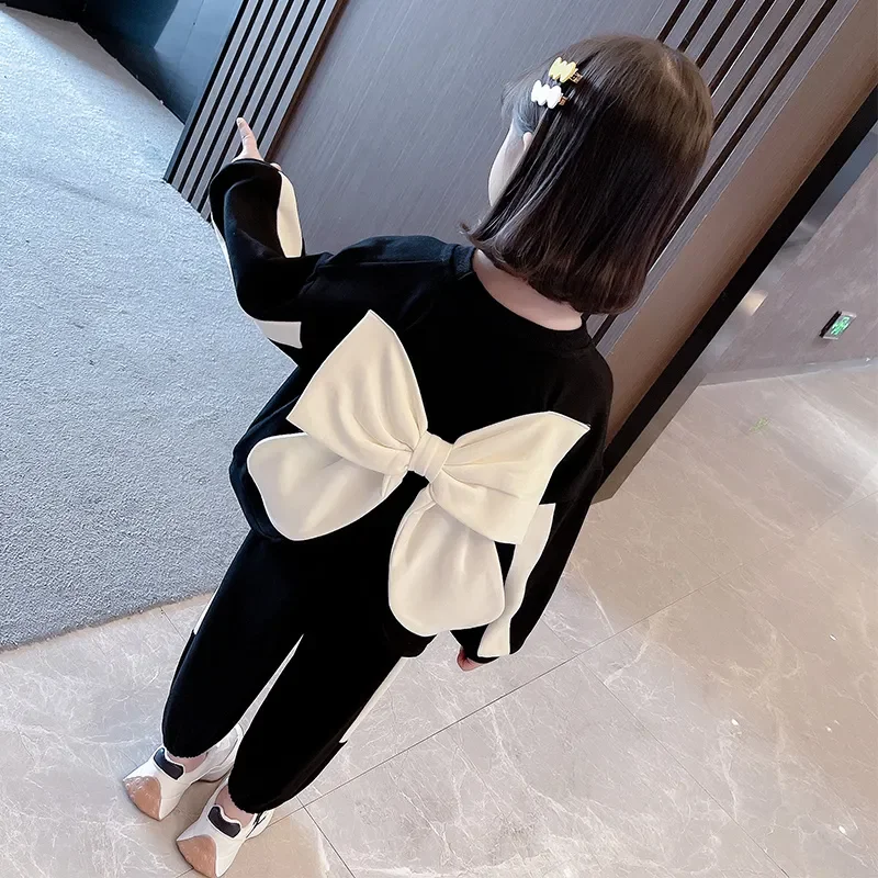 Top Trends: 2023 New Autumn Suit Girls Fall Clothes Sets Baby Girl Clothing Set Kids Large Butterfly Sweatshirt Pants 2Pcs Suits Outfit Shoppable Styles