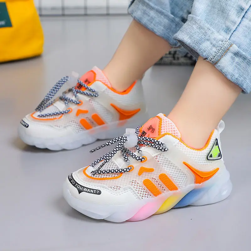 Top Trends: Boys Girls Shoes Summer Casual Mesh Breathable Sneakers 2022 New Trendy Korean Version Fashion Old Shoes Shoppable Styles