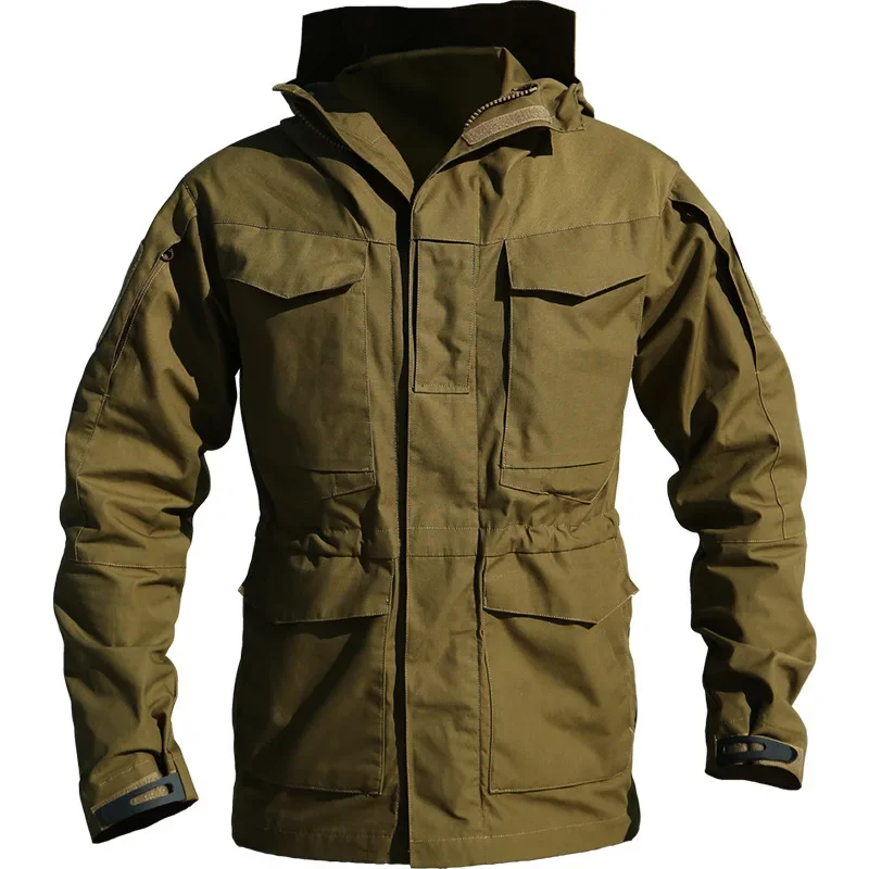 Top Trends: Military Tactical Jackets Men Motorcycle Jacket Multi-pocket Outdoor Sports Waterproof Windproof Coat Loose Zipper Windbreaker Shoppable Styles