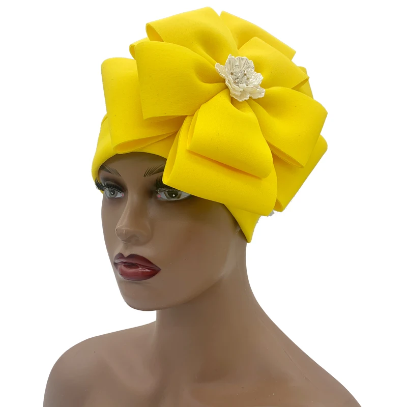 Top Trends: Women&#039;s Head Wrap Bonnet Nigeria Auto Gele Headtie Muslim Hijab Hat Turbante Exaggerated Flower African Turban Cap For Ladies Shoppable Styles